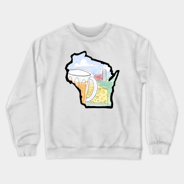 Wisconsin Crewneck Sweatshirt by TwoBroads